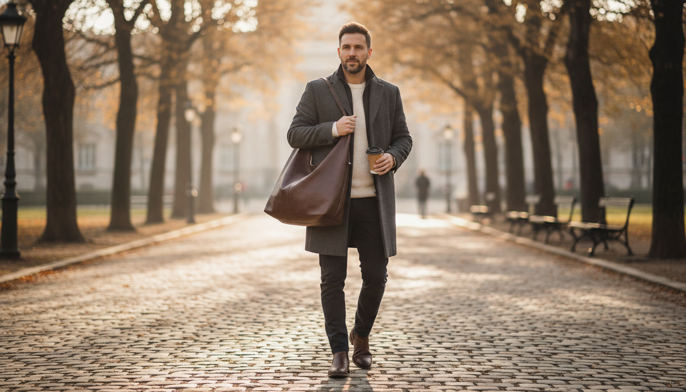 Men’s Veg-Tan Leather Shoulder Tote: Large Capacity Guide